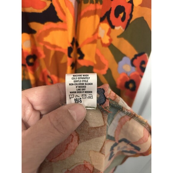 MSK Women's Split Neck Puff Sleeve High Low Dress Size XL Floral Boho Modest - Picture 5 of 5